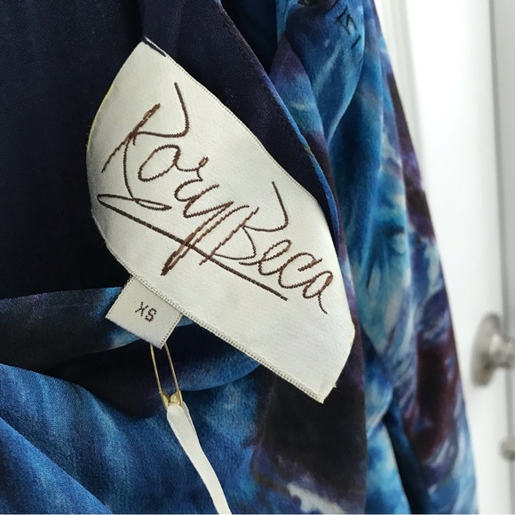 ✴️Rory Beca 100% Silk Layered Watercolor Top, SzXS, NWT - Picture 7 of 8